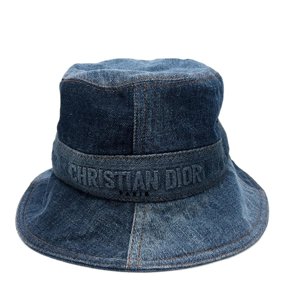 Dior 11DPD923A130 logo patchwork chapeau de seau/chapeau de vêtements bleu denim