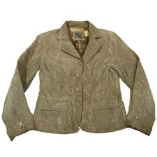 Tu Leather Jacket UK 12 Light Brown Women’s Button Up Used See Description