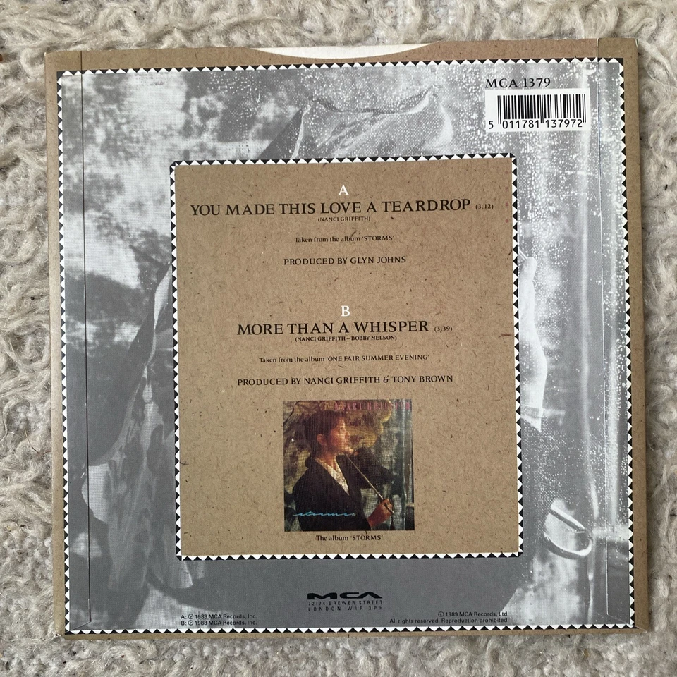 NANCI GRIFFITH - You Made This Love A Teardrop - Ex Con 7" Single MCA 1379 - Image 2 of 4