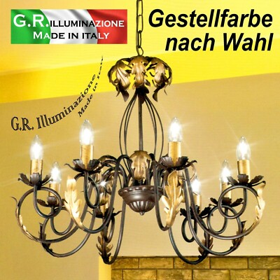 Pendelleuchte modern vintage Pendellampe 8 L. Lampe brüniert - Elfenbein TANITA