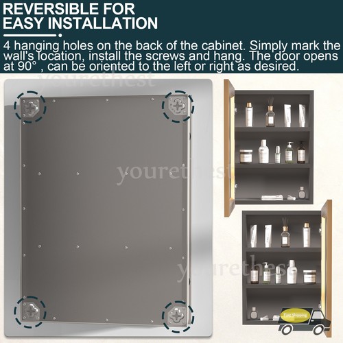 Aluminum Medicine Cabinet With Mirror Shelves Bathroom Mirror Cabinet Wall Mount - 第 16/45 張圖片
