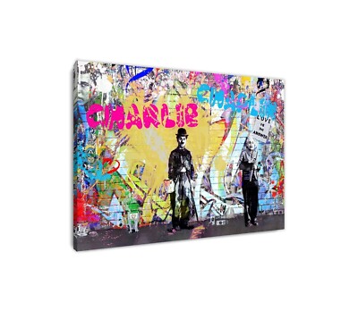 Wandbild Leinwandbild Pop Art Charlie Chaplin Albert Einstein Bild Kunst