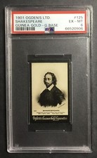 1901 ogdens guinea gold #125 william shakespeare rc; G BASE rookie PSA 6  (RARE)