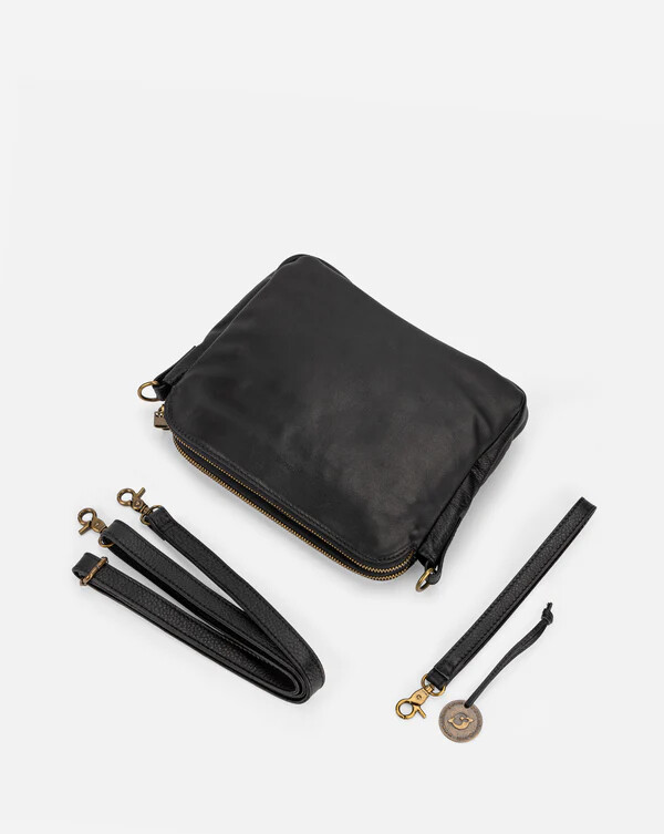 Minooy - The Bali Three-Layer Leather Crossbody Shoulder