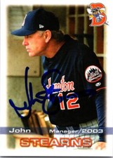 John Stearns signed Baseball Card (Binghamton Mets Manager) 2003 Grandstand #12