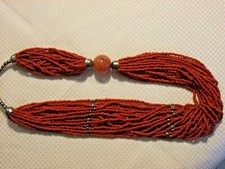 22" CORAL MULTI STRANDED NECKLACE