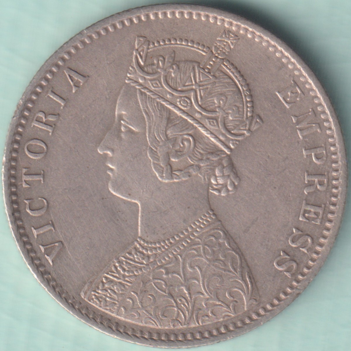 MS63 英領インド ルピー 銀貨 1890B NGC india rupee BRITISH INDIA 1890 VICTORIA EMPRESS ONE RUPEE RARE SILVER