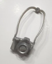 BARBIE CAMERA SILVER METALLIC NECK STRAP ONLY DIORAMA DOLL PLAYSET ACCESSORIES