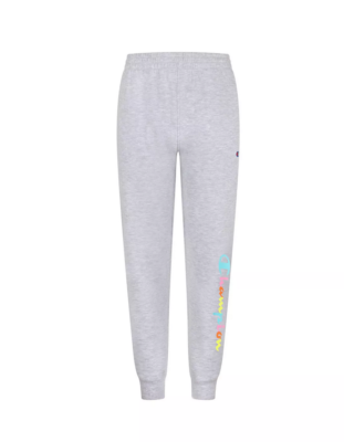 Champion Big Boys Color Block Script Fleece Jogger Pants Gray Size XL 2962