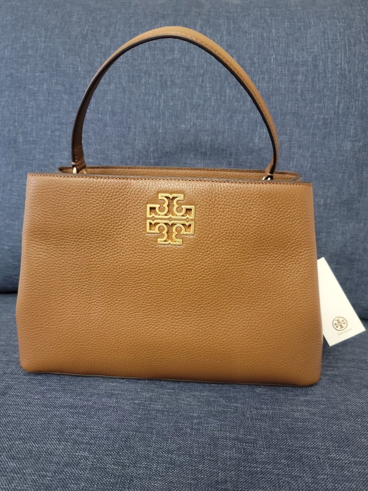 New Tory Burch Britten Small Satchel , Size OS, Color: Moose ,Value $548 |  eBay