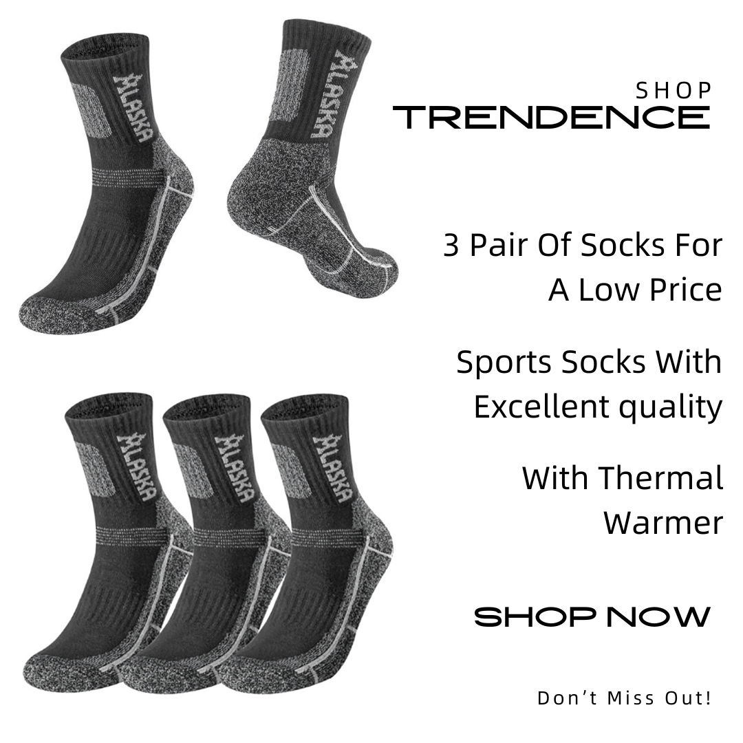 3 Pairs Men’s Thermal Sports Crew Socks for Outdoor Warmth & Comfort