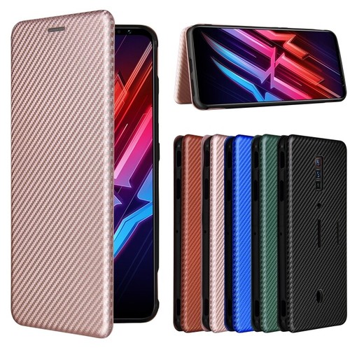Textura de Fibra de Carbono Magnética Horizontal Abatible TPU + Estuche de Cuero para Red Magic - Imagen 9 de 17