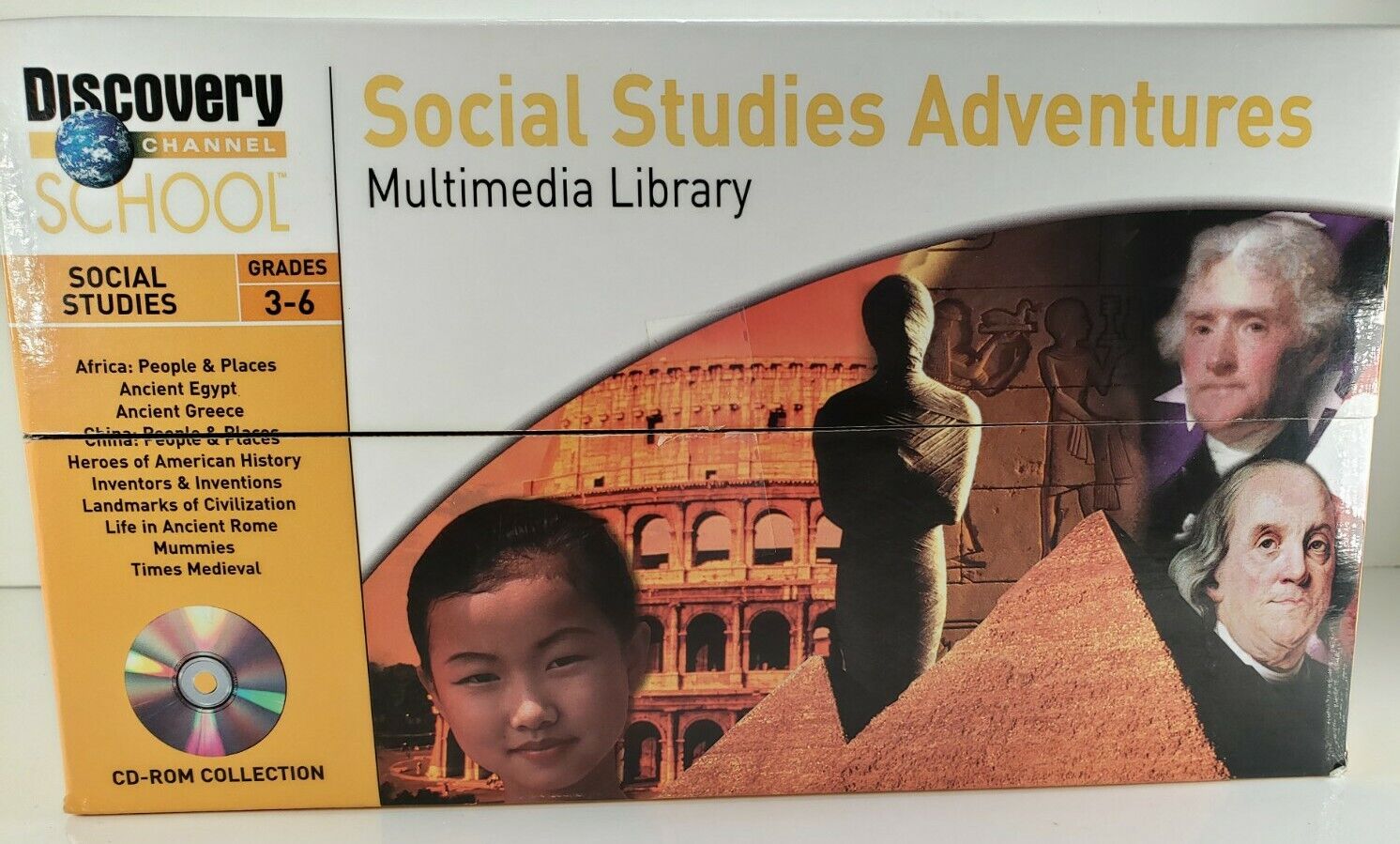 Social Studies Multimedia School Library Grade 3-6. 10 CD Rom Mac Windows Teach