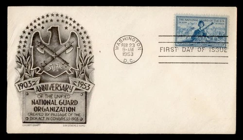 DR WHO 1953 FDC NATIONAL GUARD STAEHLE/CACHET CRAFT M79942