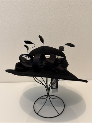 August Accessories Fine Millinery Black Wool Felt Wide Brim  display picture 1