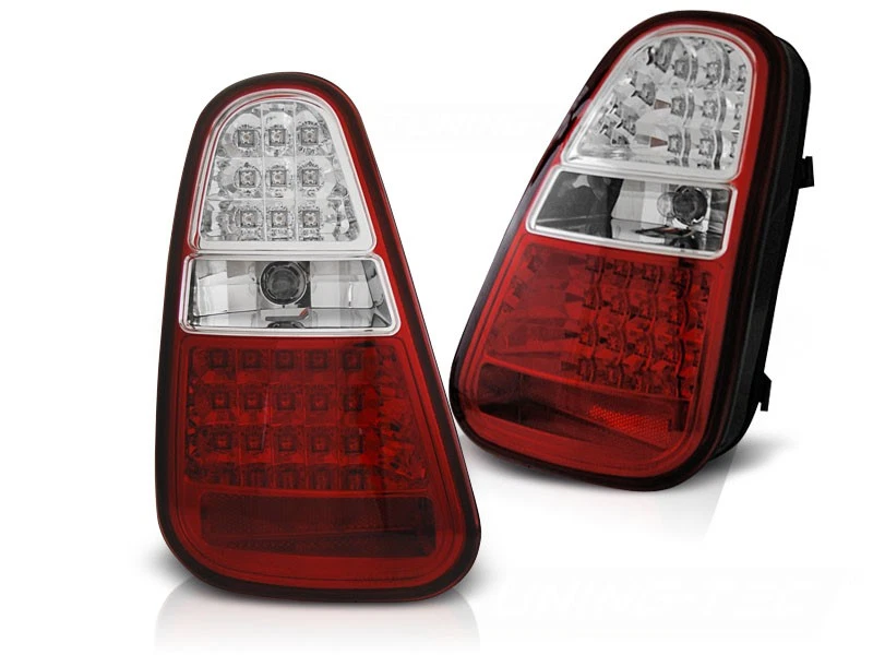 LDMC09 FARI FANALI POSTERIORI MINI COOPER R50 /R52 /R53 04-06 RED WHITE LED Tuni - Immagine 2 di 2