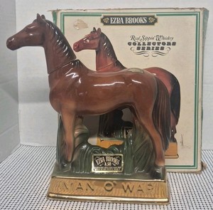 Vintage 1969 Ezra Brooks Man O’ War Decanter - ORIGINAL BOX - SEE NOTES 