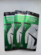 3 NEW CALLAWAY WEATHER SPANN GOLF GLOVES - MEN'S MEDIUM WORN ON YOUR LH 