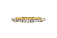 14K YellowGold Natural Diamond Thin Eternity Wedding Band Women 0.50Ct SI-VS F-H