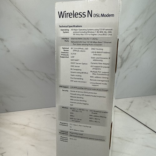 Actiontec✨GT784WN-01✨Wireless N DSL Modem Router✨ 300 Mbps WiFi - Picture 4 of 8