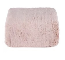Cozee Home Textured Faux Fur Velvet Soft Throw In Baby Pink Luxe QVC. RRP £60 BN