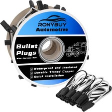 50 Count 2-Prong Double Female Bullet Plug Wire Harness Roll, 2 Prong Continuous
