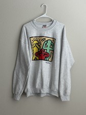 90s Keith Haring Hoodie Graphic Print See No ...