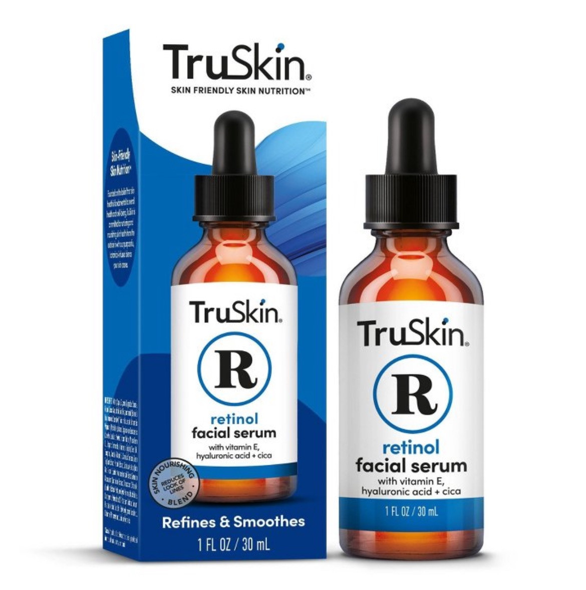 TruSkin Retinol Serum with Peptides & Hyaluronic Acid for Anti-Aging 1 fl oz