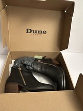 Stivaletti donna Dune London neri allacciati zip laterale UK 3 EU 36 indossati una volta imballati