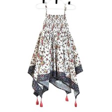 Little Lass Girls Floral Hi-Low Dress 6X Multicolor Peasant Spring Summer