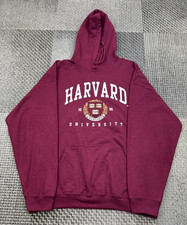 Harvard University Burgundy Size- Large Pullover Hoodie Cotton Blend
