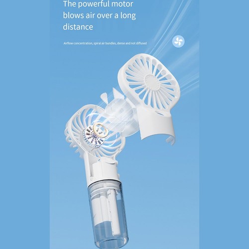Compact Handheld Fan with Misting Spray Rechargeable Stay Cool Outdoors - Afbeelding 10 van 15