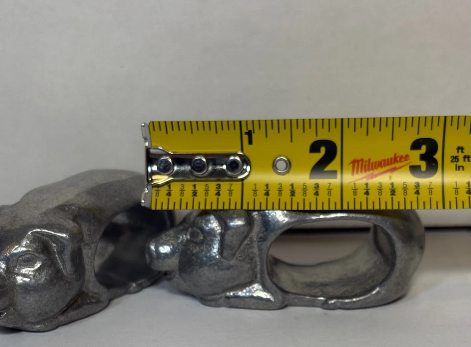 Juego de 5 servilletas vintage de peltre armetale animales de granja cerdo pato conejo Foto 4 de 4