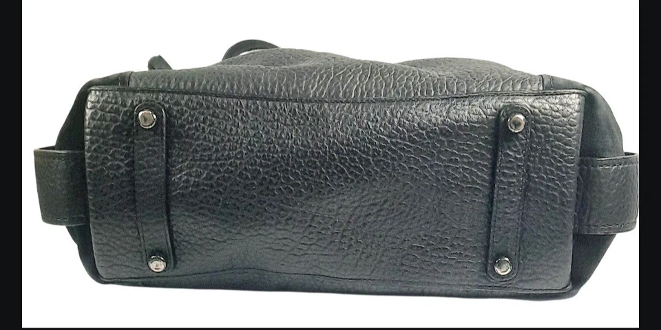 Bolso de hombro Coach Edie negro de gamuza y cuero con bloqueo giratorio 57647 Foto 4 de 4