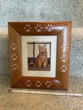 Amanda Hopkins Limited Edition 82/500 Cat Print Ginger Cat Paw Decorated Frame