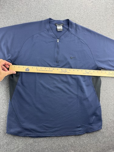 Nike Sphere Shirt Herren Größe Large 1/4 Zip Pullover Activewear Kurzarm Blau - Bild 8 von 20