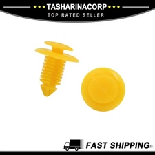 100Pcs Yellow Door Bumper Plastic Trim Panel Retaining Rivets Clips 9mm New