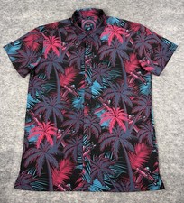 Retro Rifle Shirt Mens L High Crown V2 Hawaiian Stretch Performance Palms Guns