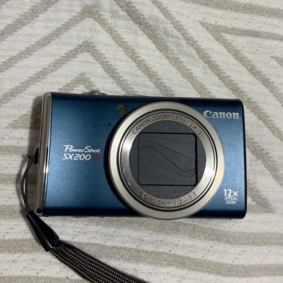 Canon PowerShot SX200 lS CCD Digital Camera 12.1MP 12x Optical Zoom Blue - Image 2 of 4
