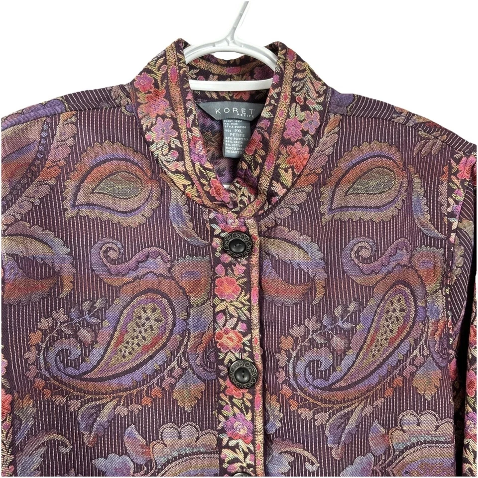 Koret Paisley Tapestry Jacket Blazer Size PXL Floral NWT Grandma - Image 3 of 4