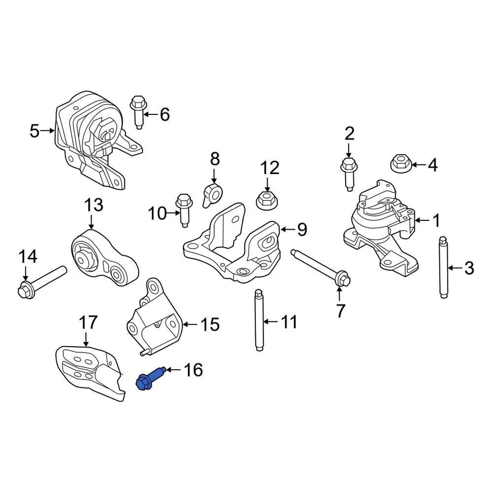 For Ford Police Interceptor Utility 13-19 Ford Engine Support Rod Bolt Foto 4 de 4