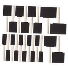 Bates- Foam Paint Brushes, Wooden Handle, Sponge 1  , 2  , 3"  4  , 20 Pack Black