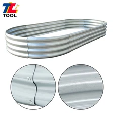 Galvanized Raised Garden Bed Kit Raised Garden Boxes Outdoor Oval Metal 8×4×1 ft