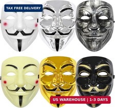 6 Pack V for Vendetta Mask,Guy Fawkes Quality Anonymous Hacker Cosplay Party Mas