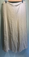 Bryn Walker Modern Linen Wide Leg Pants Size Medium Beige Pull On Lagenlook