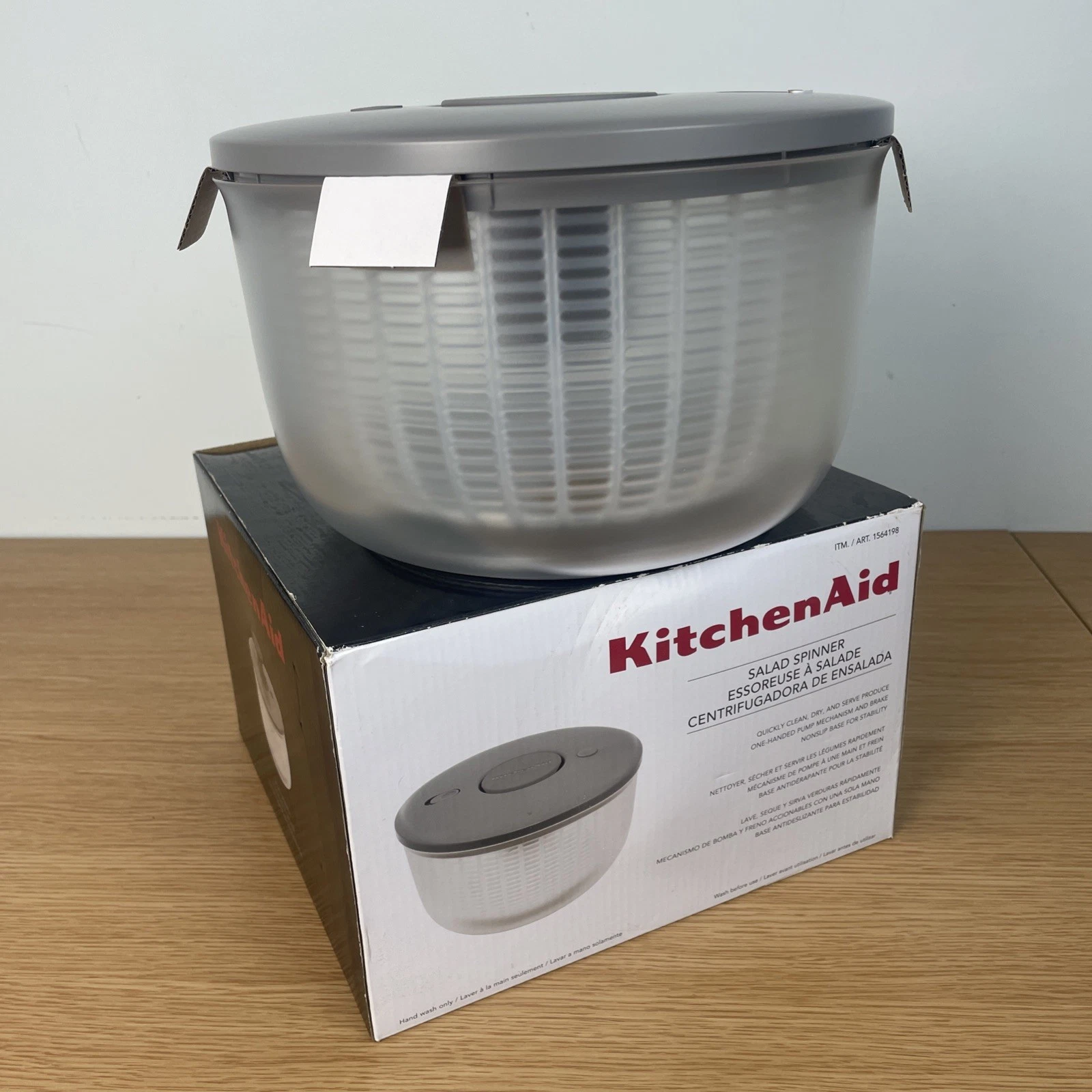 Kitchen Aid Salad Spinner Grey One Hand Pump Action NEW in BOX
Opens in a new window or tab