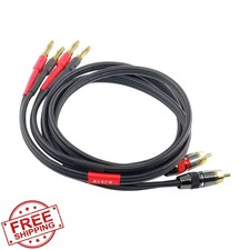 WJSTN 2pk Banana Plug to RCA Speaker Cable 10ft 12AWG