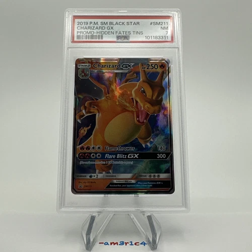 PSA 7 Charizard GX Pokemon TCG Sun & Moon SM211 Holo Black Star Promo
