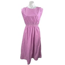 NEW Ann Taylor LOFT Purple Striped Y2k Sleeveless Fit & Flare Midi Dress Size MP