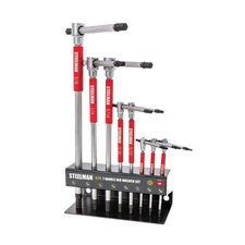 Steelman 8-PC Sliding T-Handle SAE Hex Key Set with Grip Sleeves, 42601